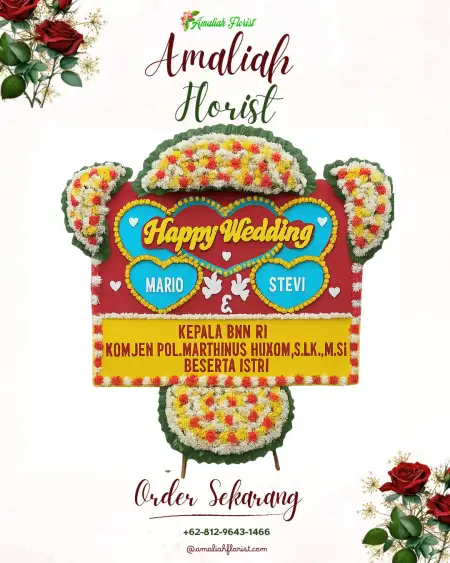 Papan Bunga Pernikahan Kara